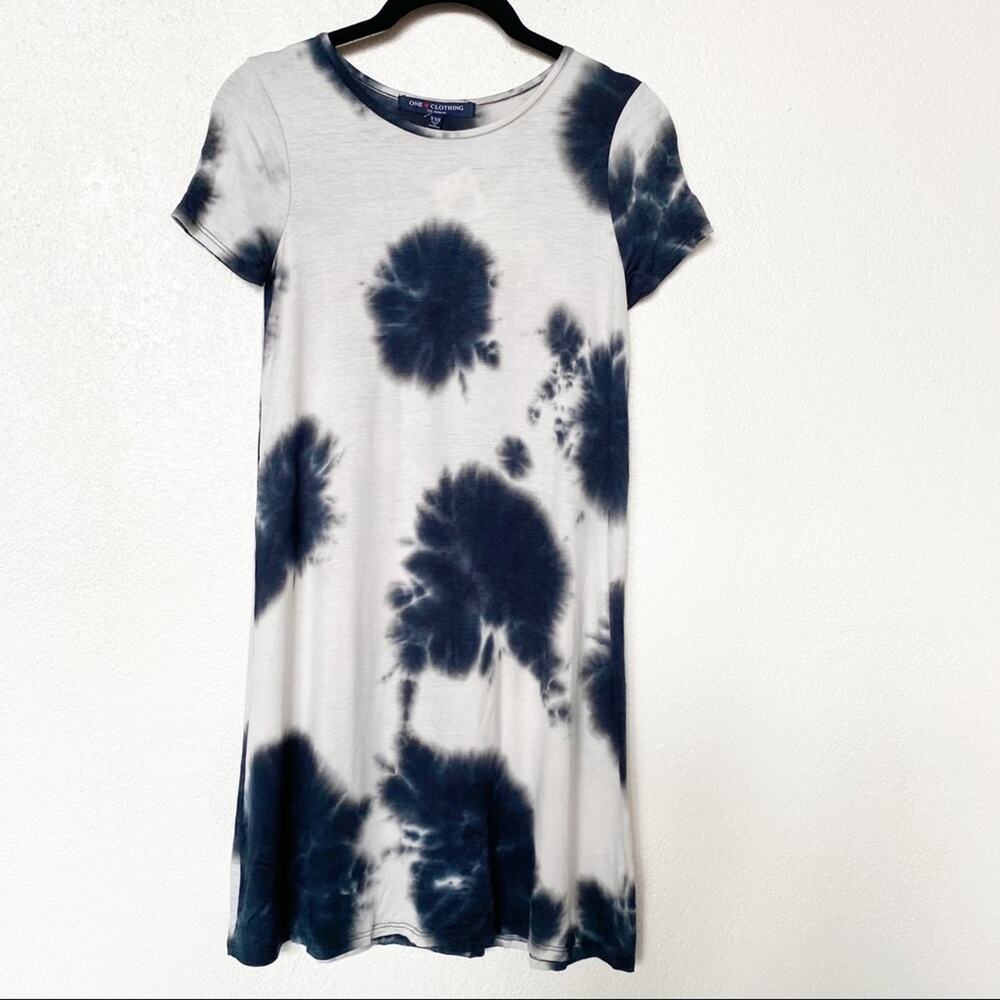 One Clothing Short Sleeve Crew Neck Tie Dye T-Shirt Dress Size XXS